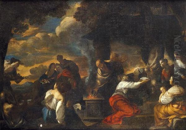 Salomone Incensa Gli Idoli Oil Painting by Mattia Preti