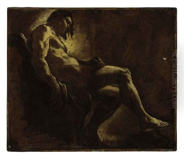 Male Nude (study) Oil Painting by Mattia Preti