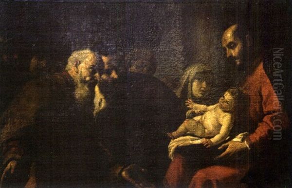 Scene Biblique Avec Presentation D'un Enfant Couronne Oil Painting by Mattia Preti