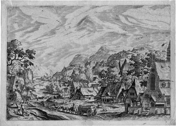 Fluslandschaft Mit Einem Dorf, Rechts Eine Kirche Oil Painting by Hans Bol