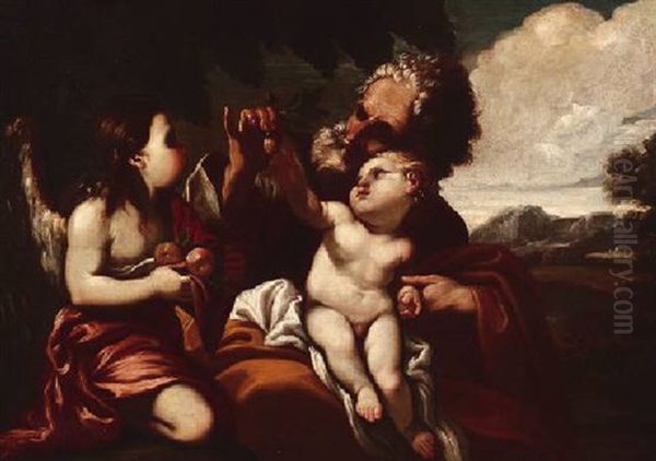 Der Heilige Joseph Mit Christusknaben Und Einem Engel Oil Painting by Mattia Preti