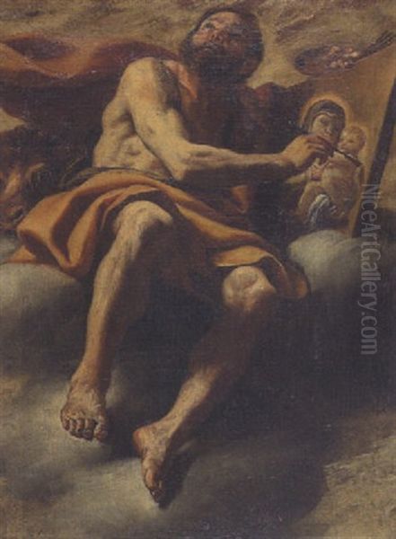 Der Evangelist Lukas Malt Die Madonna Oil Painting by Mattia Preti