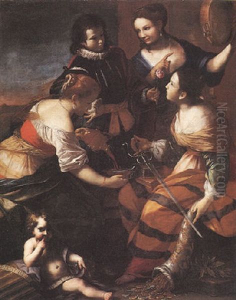 Allegoria Dell'educazione Di Un Giovane Cavaliere Oil Painting by Mattia Preti