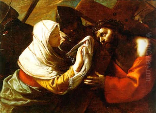 Saint Veronica Wiping The Face Of Christ On The Road To Calvary Oil Painting by Mattia Preti