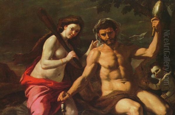 Hercules And Omphale Oil Painting by Mattia Preti