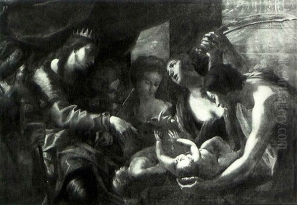 The Judgement Of Solomon Oil Painting by Mattia Preti