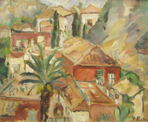 Landscape Of Taormina Oil Painting by Florenta Pretorian