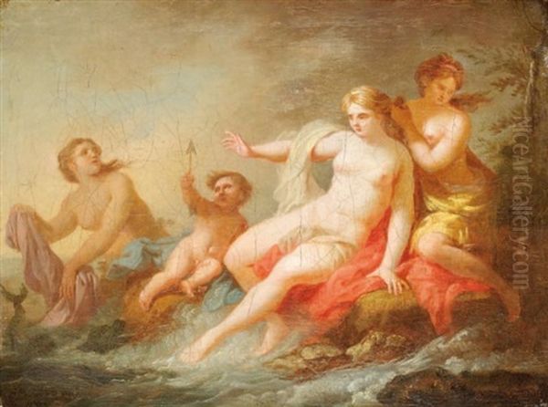 Venus Au Bain Oil Painting by Jean Preudhomme