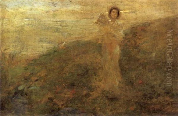 La Passeggiata Oil Painting by Gaetano Previati