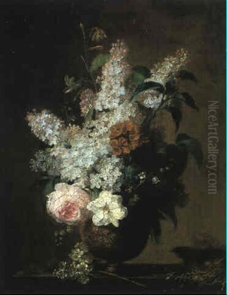 Bouquet De Fleurs Oil Painting by Jean Jacques Prevost the Elder