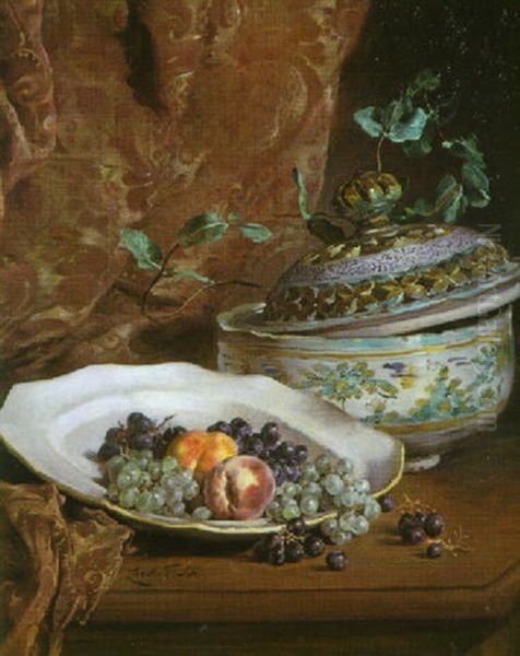 La Soupiere Et La Coupe De Fruits Oil Painting by Alexandre Celeste Gabriel Prevost