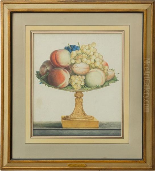 Still Life With Grapes And Peaches Oil Painting by Jean Louis Prevost