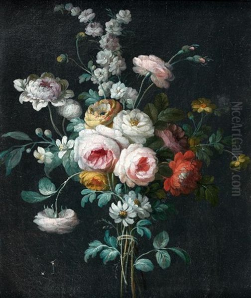 Bouquet De Fleurs Oil Painting by Jean Louis Prevost