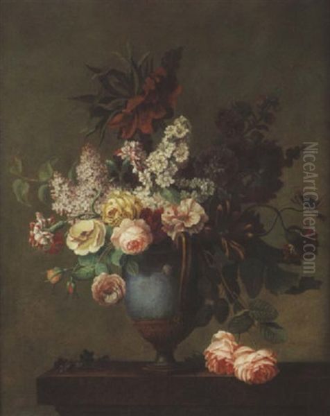 Nature Morte Au Vase De Fleurs Oil Painting by Jean Louis Prevost