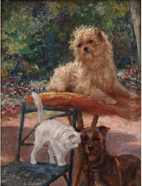 Trois Amis Oil Painting by Andree Lucienne Boland