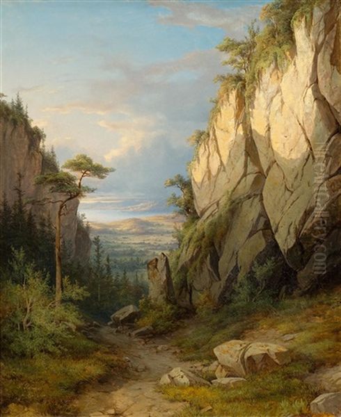 Landscape In The Bernese Alps Oil Painting by Franck Jean Henri Marie Prevost-Ritter