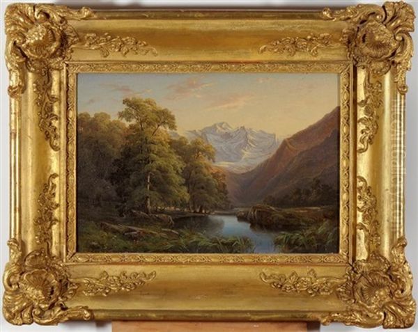 Paysage Avec Vue Sur Le Mont-blanc Oil Painting by Franck Jean Henri Marie Prevost-Ritter