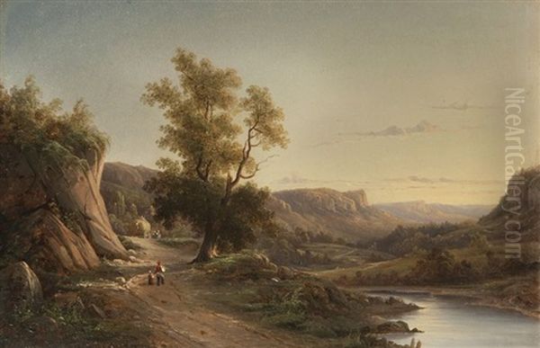 Paysage D'italie Oil Painting by Franck Jean Henri Marie Prevost-Ritter