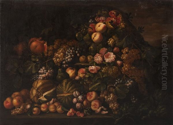 Fruchtestilleben (meyveli Naturmort) Oil Painting by Emilie Preyer