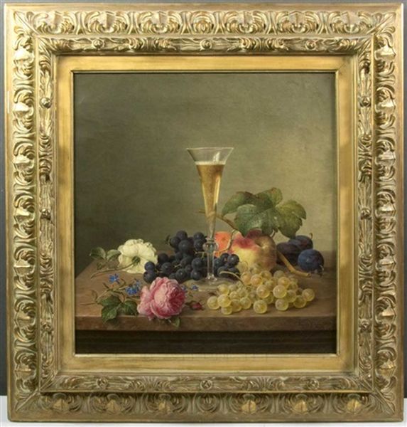 Still Life Of Fruit Oil Painting by Emilie Preyer