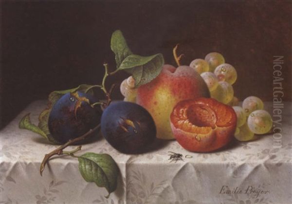 Fruchtestilleben Oil Painting by Emilie Preyer