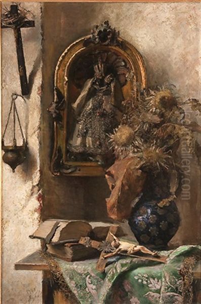 The Holy Corner Oil Painting by Ernest Julius Preyer