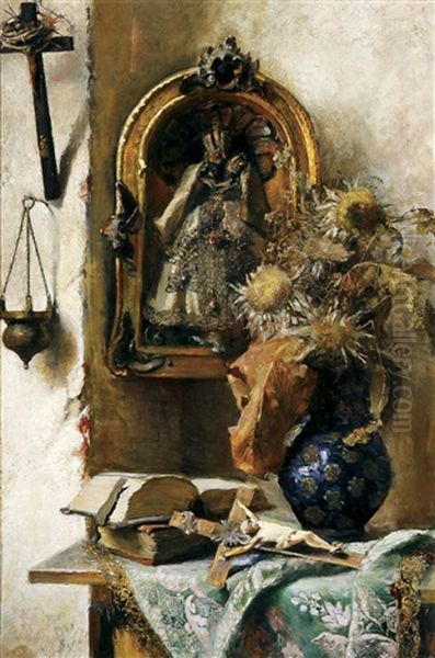 The Holy Corner Oil Painting by Ernest Julius Preyer