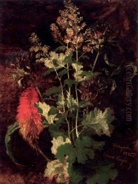 Blumenstilleben Mit Scheinmohn Und Fackellilie Oil Painting by Ernest Julius Preyer