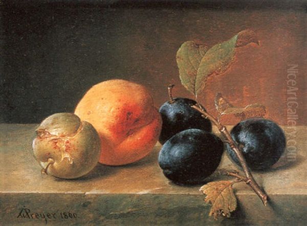 Fruchtestilleben Oil Painting by Johann Wilhelm Preyer