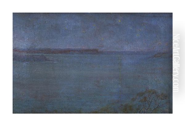 Star Rise Over North And Middle Heads, Grotto Point, Sydney Oil Painting by Jane R. Price