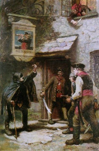 Confrontation Outside The Admiral Benhow Inn by Norman Mills Price