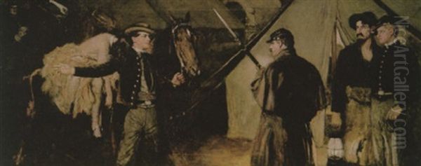 Captured Woman Spy Brought Into Union Camp Oil Painting by Norman Mills Price