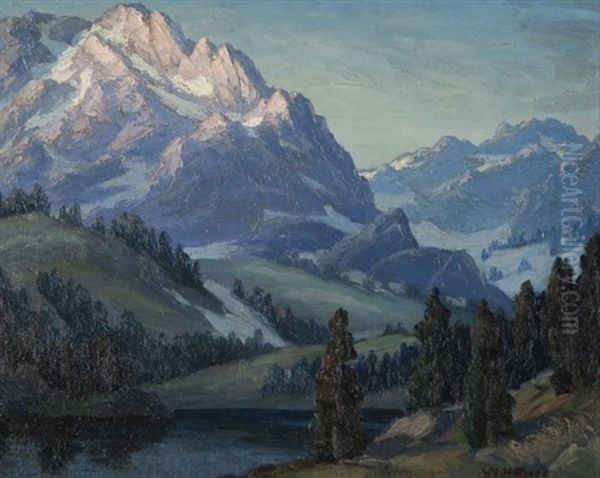 Sierra Landscape With Lake Oil Painting by William Henry Price