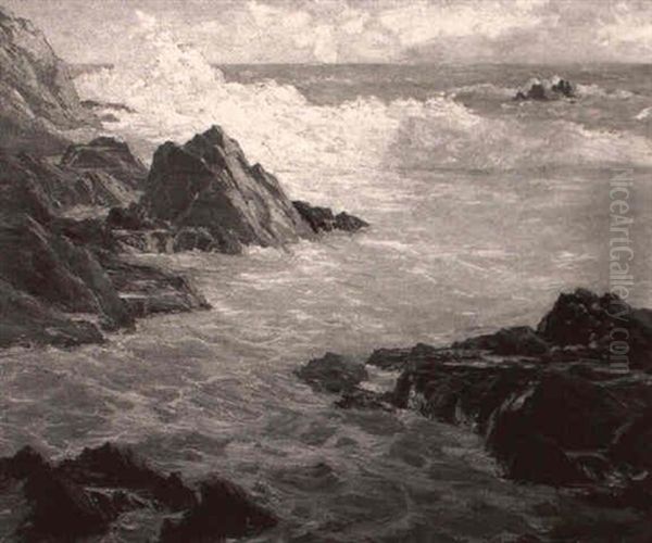 Crashing Waves Oil Painting by William Henry Price