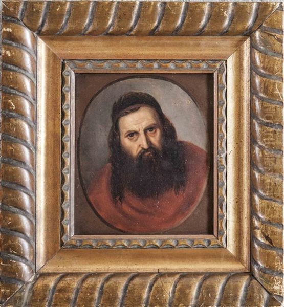 Paar Portraits Von Rabbis Oil Painting by Alois Heinrich Priechenfried