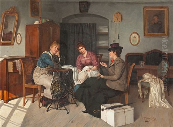 Der Besuch Oil Painting by Alois Heinrich Priechenfried