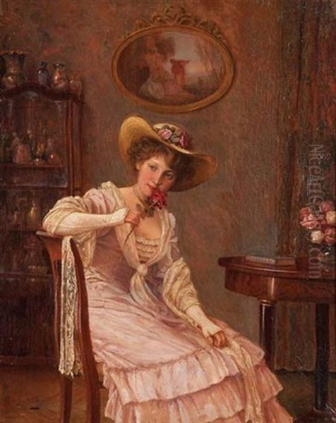 The Scent Of A Rose Oil Painting by Alois Heinrich Priechenfried