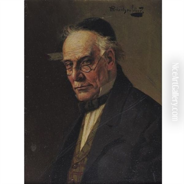 Portrait Of A Man Oil Painting by Alois Heinrich Priechenfried