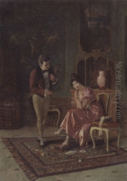 The Indecisive Oil Painting by Alois Heinrich Priechenfried