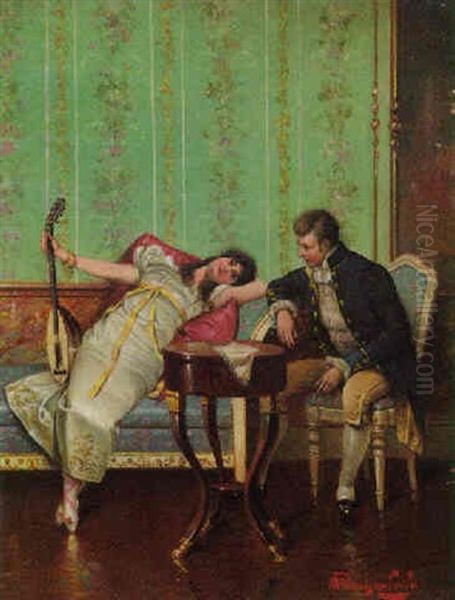 Musikalisches Schaferstundchen Oil Painting by Alois Heinrich Priechenfried