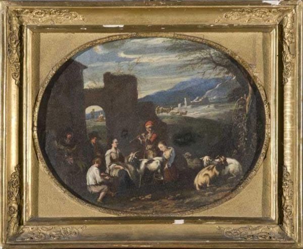 Scena Pastorale Oil Painting by Pietro Maurizio Bolckman