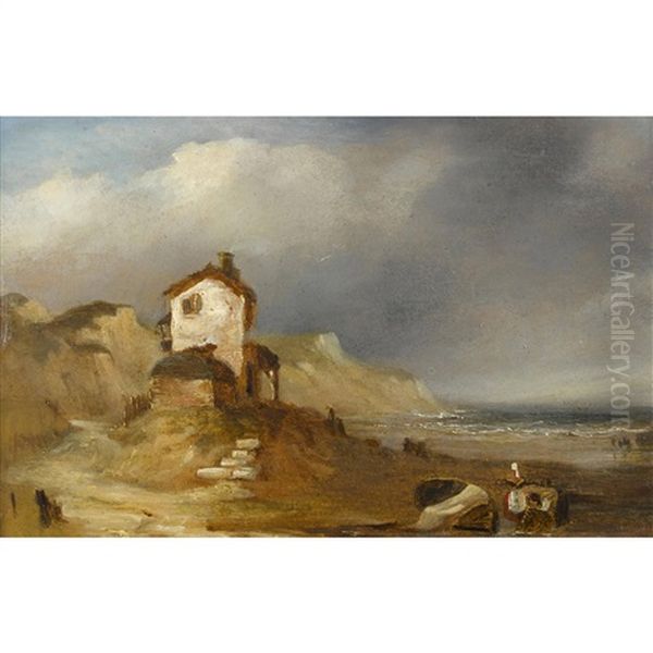 The Cottage On The Beach Oil Painting by Alfred Priest