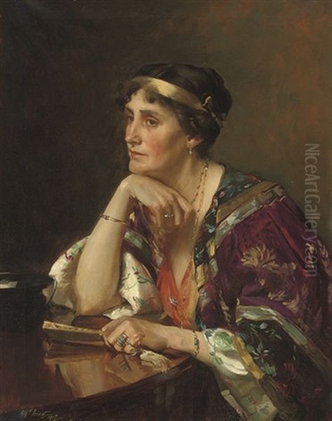 Portrait Of Mrs Radcliffe Oil Painting by Alfred Priest