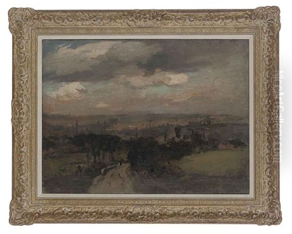 Bradford From Moorfield Oil Painting by Bertram Priestman