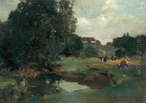 Landschaft Mit Kuhen Oil Painting by Bertram Priestman