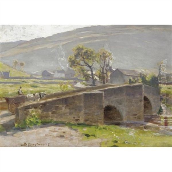 Buckden Bridge Oil Painting by Bertram Priestman