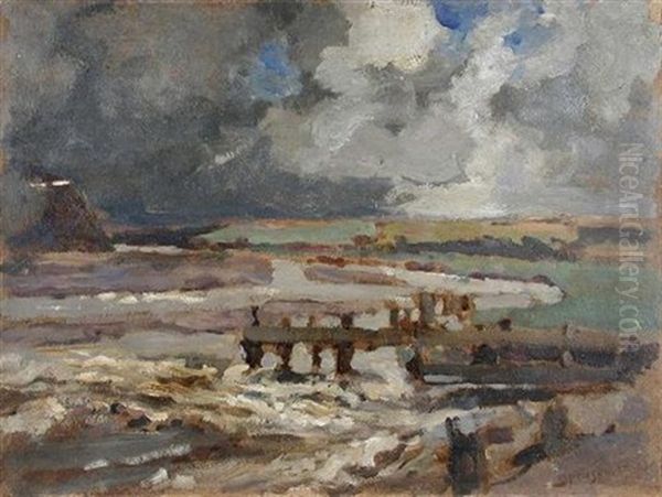 On The Calder, North Wales Oil Painting by Bertram Priestman