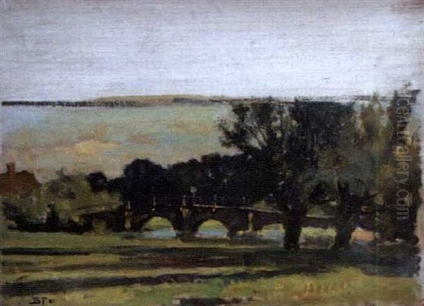 Bridge Near Farnham, Surrey by Bertram Priestman