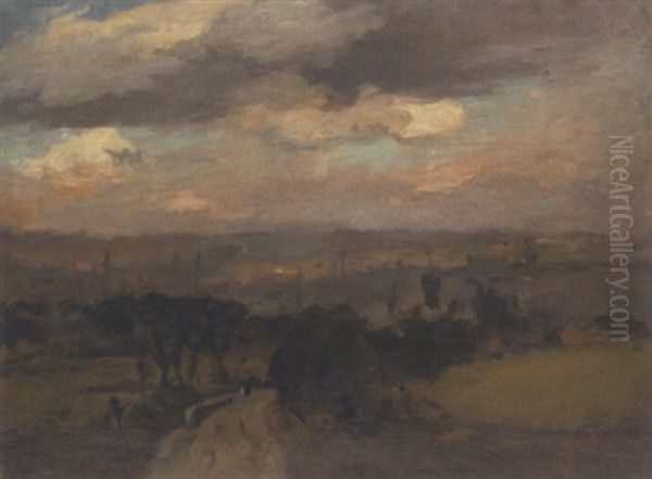 Bradford From Moorfield Oil Painting by Bertram Priestman