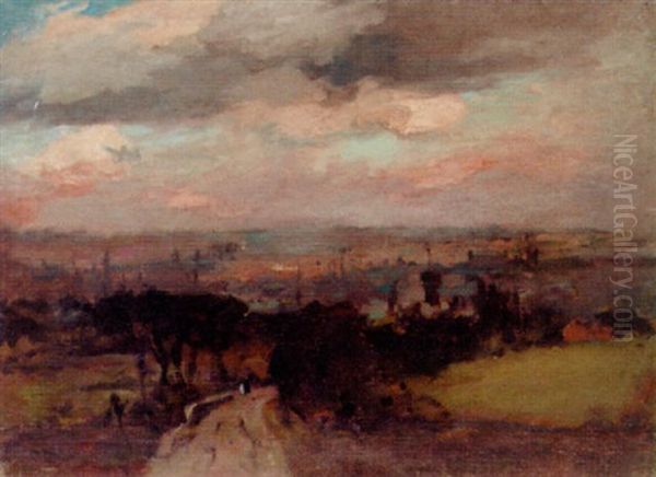 Bradford From Moorfield Oil Painting by Bertram Priestman